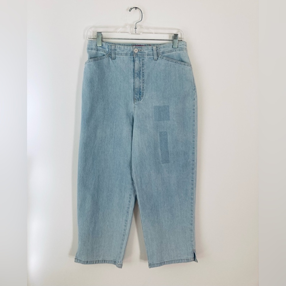 Vintage 80s 90s Gloria Vanderbilt high waist cropped light wash mom jeans S/M